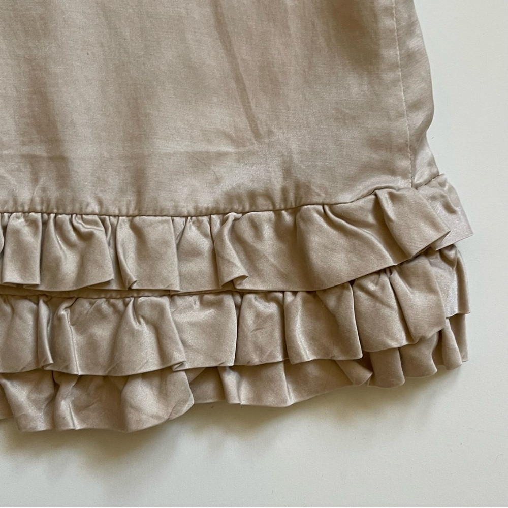 Marie Chantal Cream Silky Dress with Ruffles - Size 6 - Picture 15 of 16